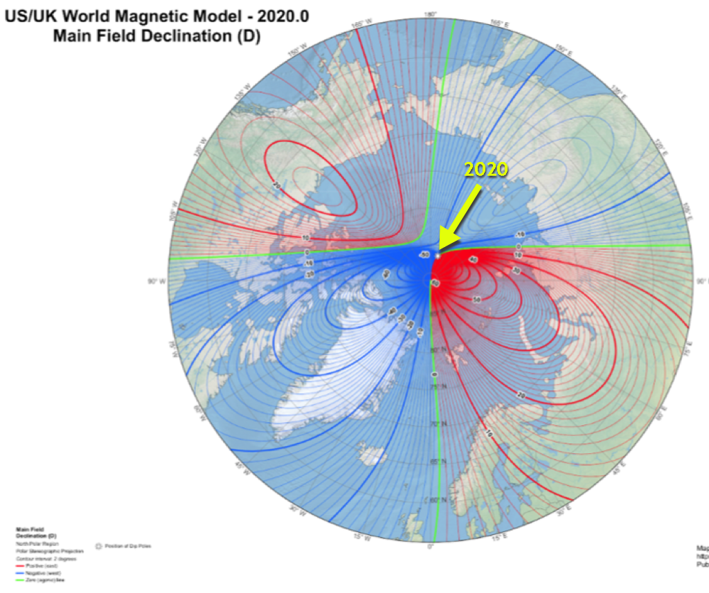 Der magnetische Nordpol in Bewegung [MAI] – Navigation Mac