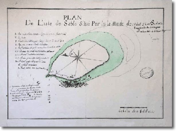 Carte de l’Ile des Sables au XVIIIe siècle