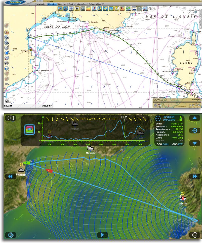 routage w4d contre maxsea